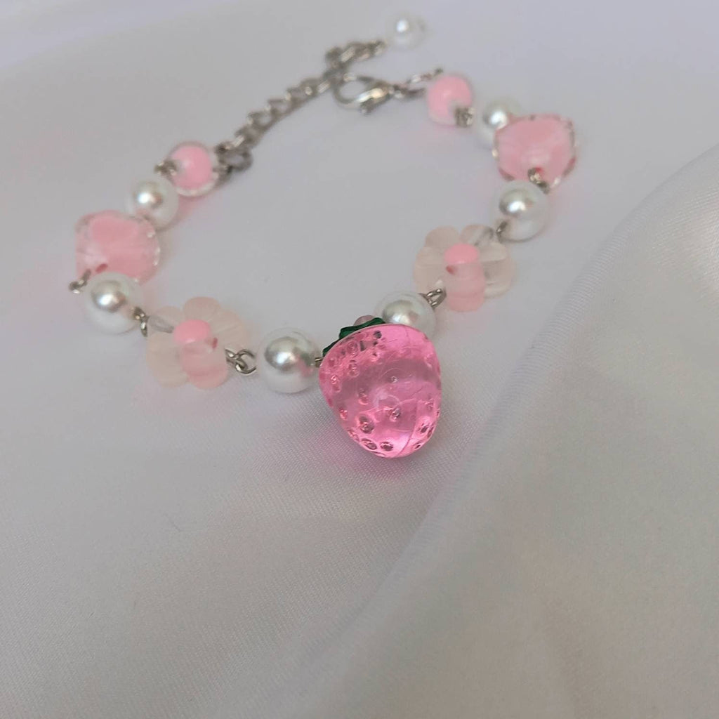 Chunky Bead Strawberry Bracelet
