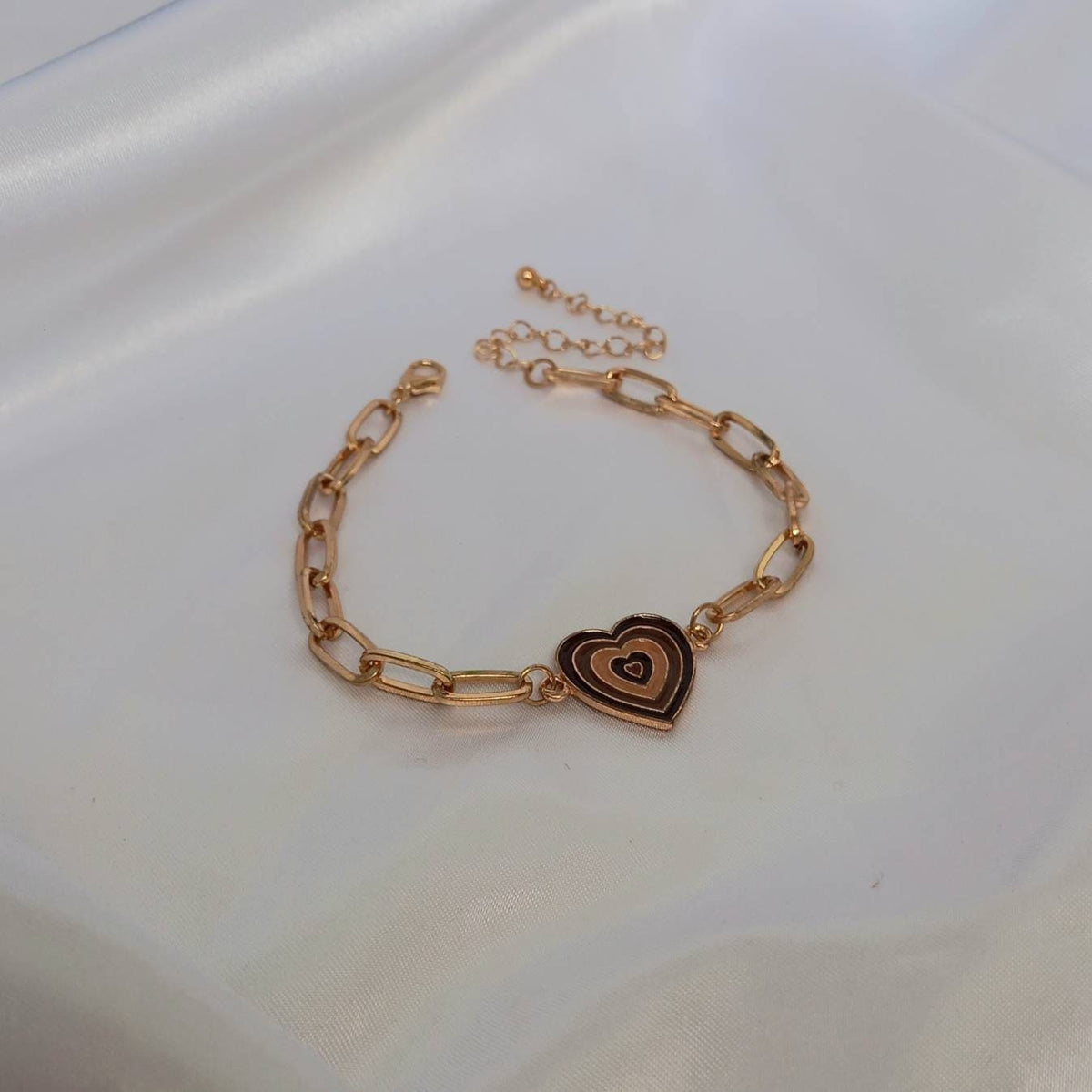 Gold & Brown Heart Bracelet