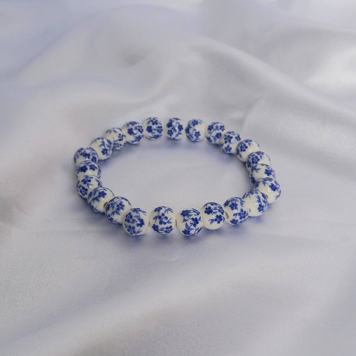 Blue Flower Bead Bracelets